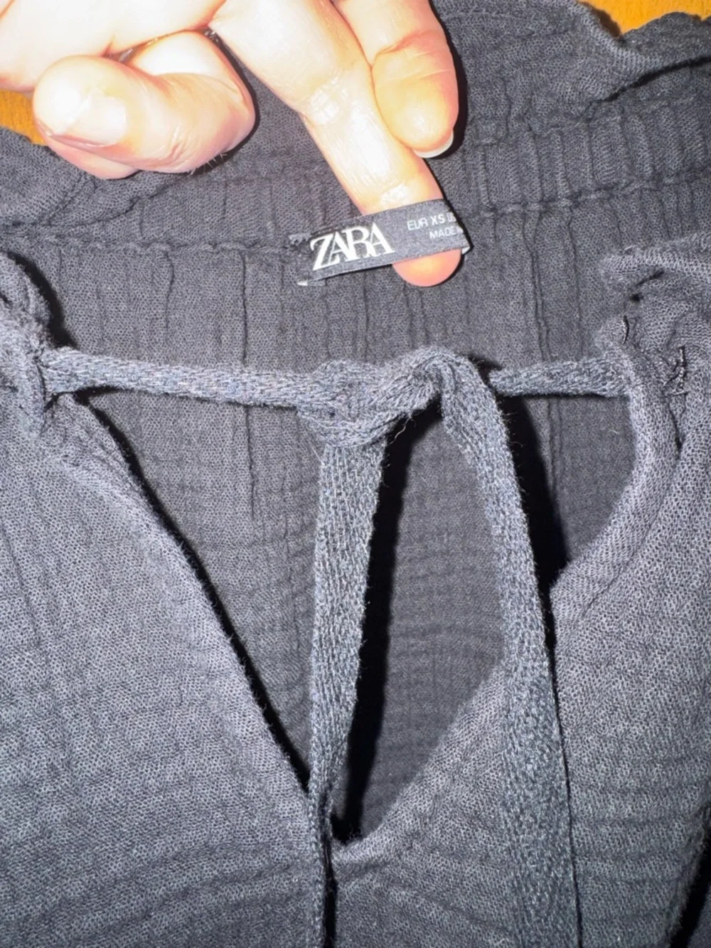 Zara Black Long-Sleeve Peasant Tunic Blouse - Picture 3 of 5